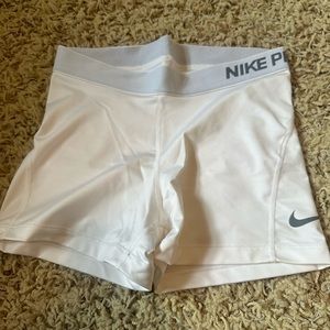 Women’s white Nike Pro spandex. Size M